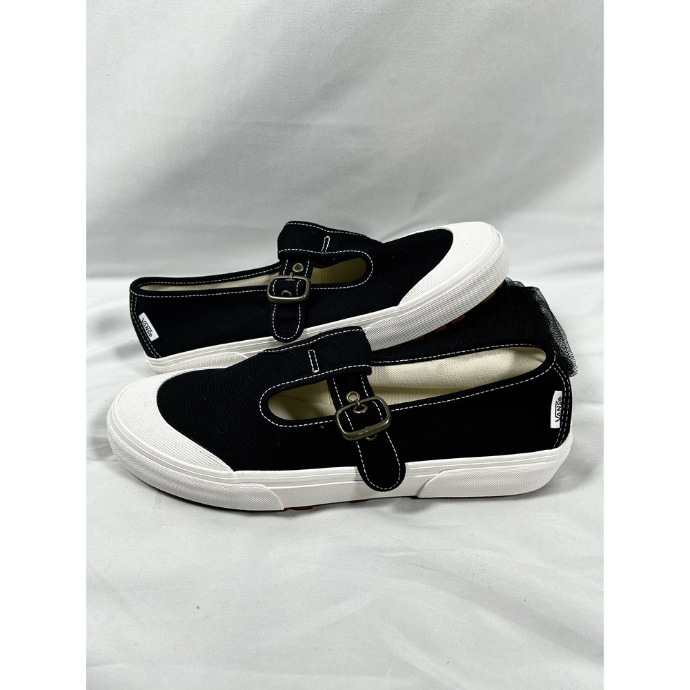 VANS Mary Jane Ballerina Flats - Black and White - 90's